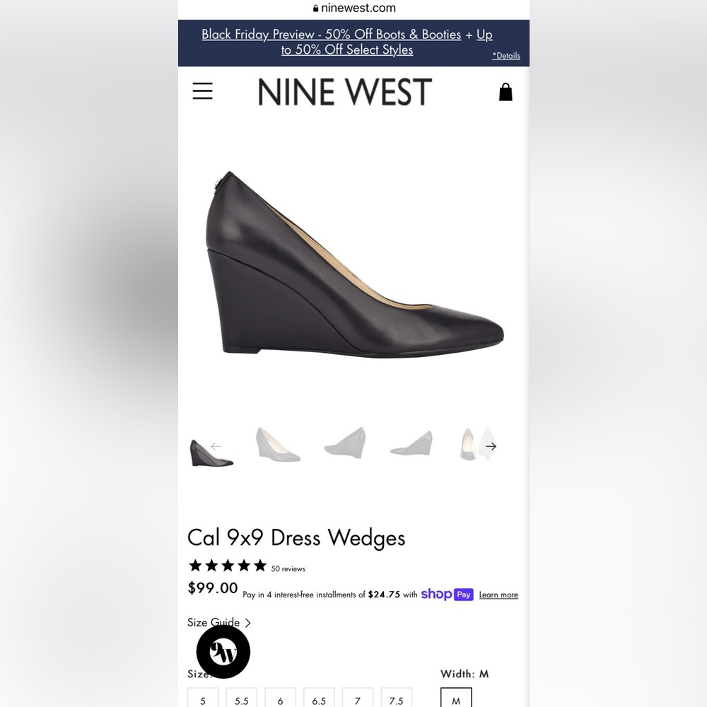 New Never Worn Leather Nine West Wedge Pumps